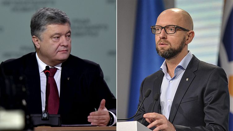 Президент Петр Порошенко и экс-премьер Арсений Яценюк пока не нашли общий язык в вопросе изменения Конституции, коллаж