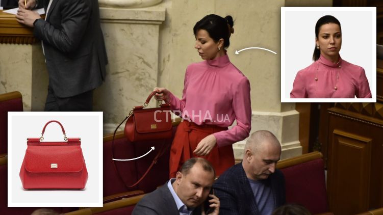 Нардеп Оксана Дмитриева с сумкой D&G в парламенте, фото: Изым Каумбаев,