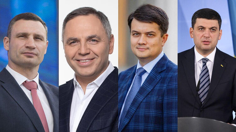 Андрей Богдан считает, что побороться за президентское кресло после Зеленского могут Кличко, Гройсман, Разумков и Портнов. Коллаж: