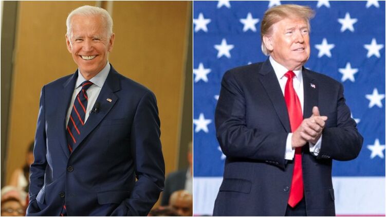 Выборы в США. Джо Байден и Дональд Трамп. Коллаж