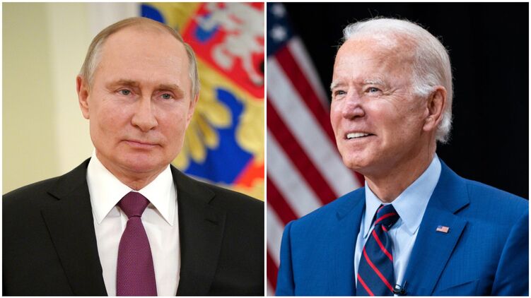 Владимир Путин и Джо Байден. Коллаж