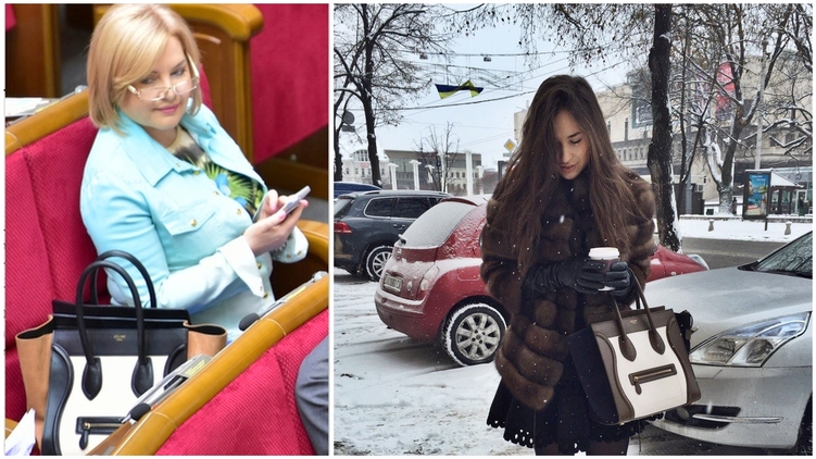Нардеп Оксана Билозир (слева) и дочь Котвицкого ходят с одинаковыми сумочками, фото: Изым Каумбаев,