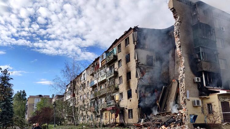 Последствия обстрела Бахмута