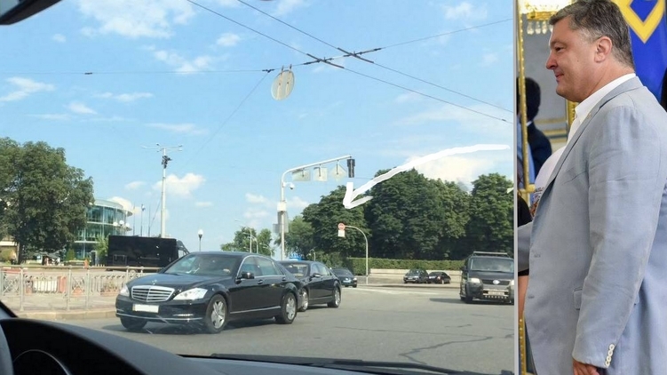 Порошенко ездит на седане Mercedes, фото: Аркадий Манн,