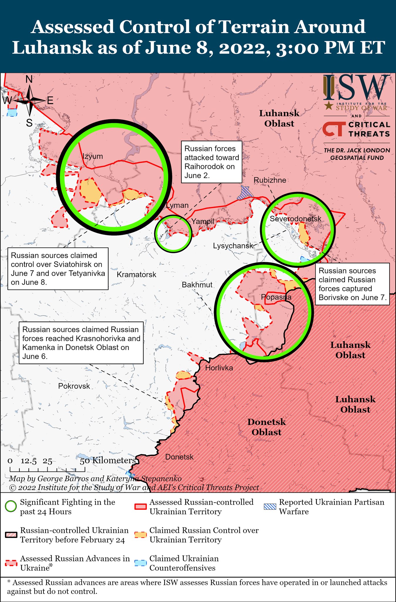 Карта боевых действий в Украине