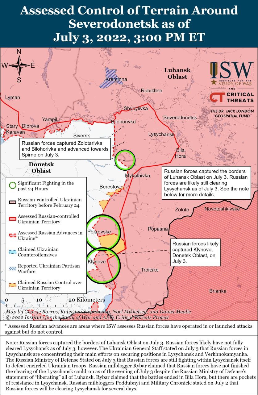 Карта боевых действий в Украине