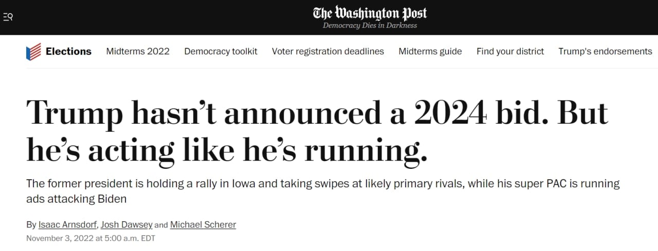 Трамп объявит о решении идти на выборы президента США